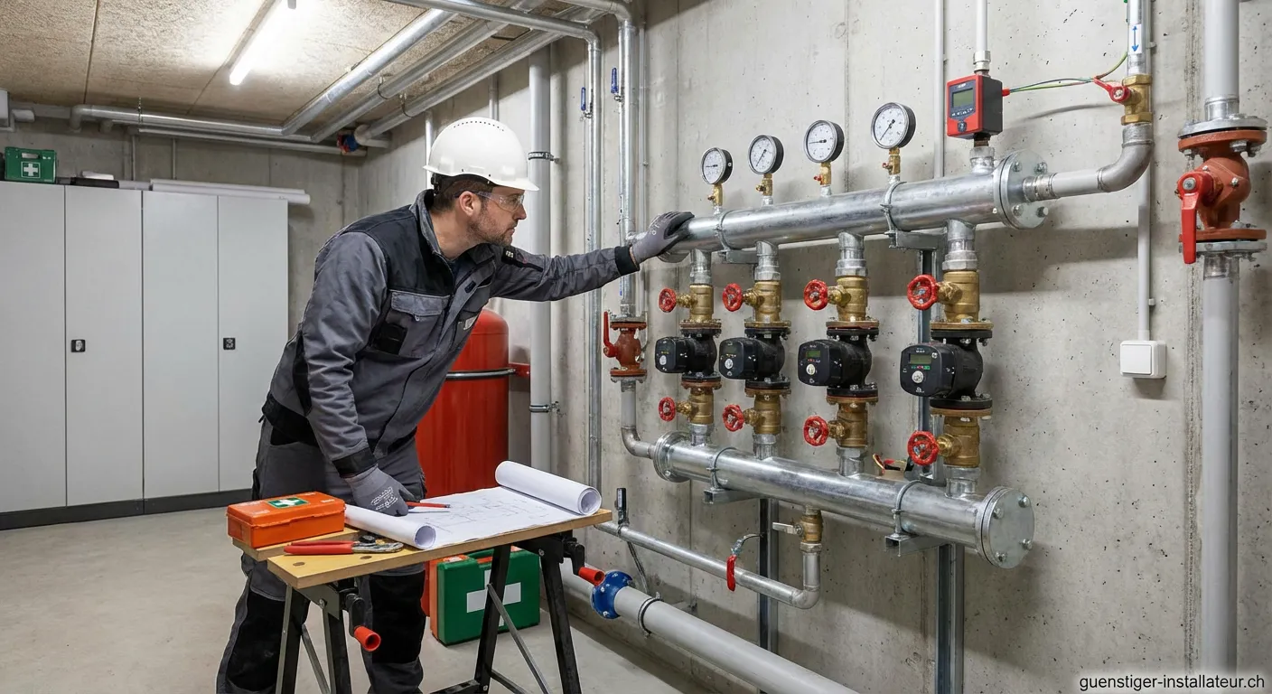 Professionelle Brandschutz Installation eines Rauchmelders an der Decke