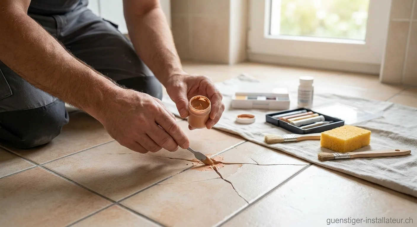Fliesen reparieren ohne Austausch mit Reparaturset