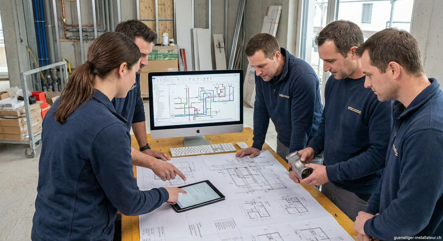 Ingenieur berechnet Rohrnetz mit Software