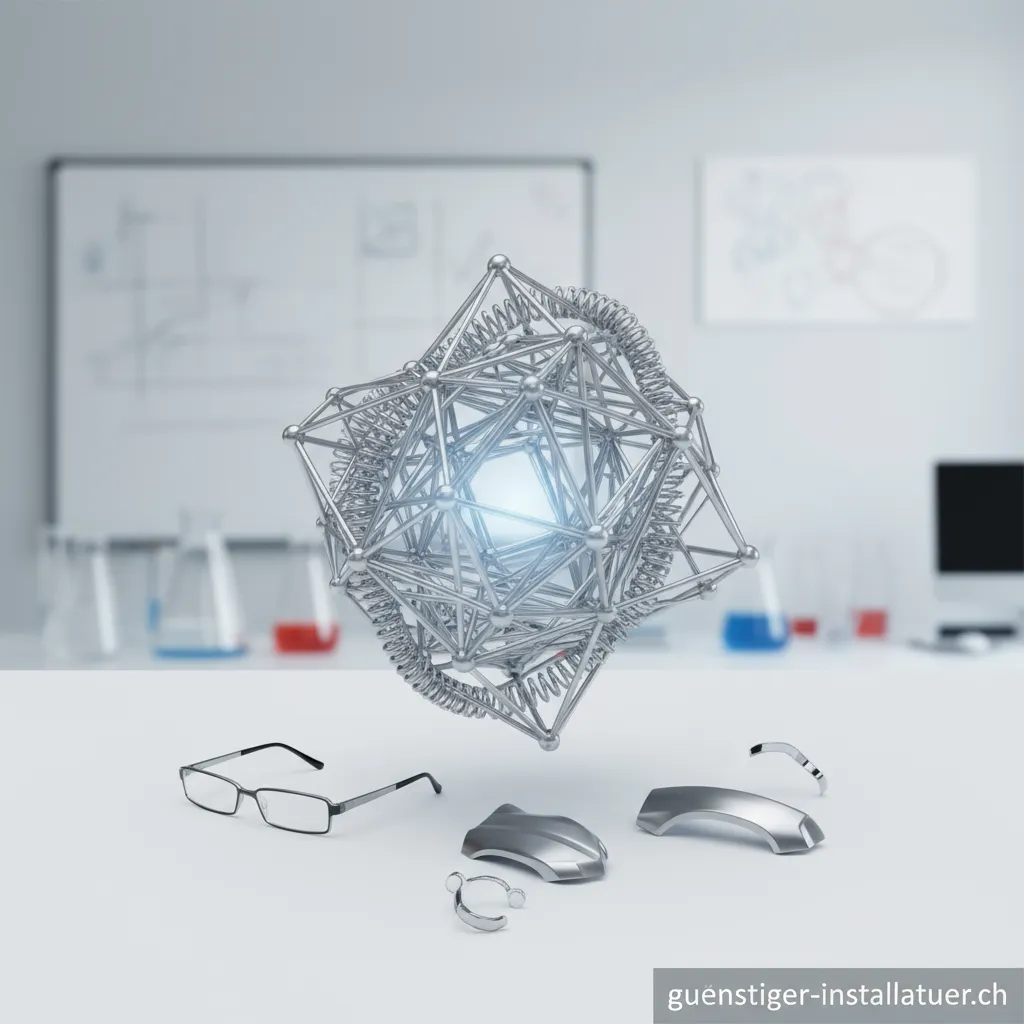 Eine Drahtfeder aus einer **Shape Memory**-Legierung, die bei Erwärmung ihre Form ändert.