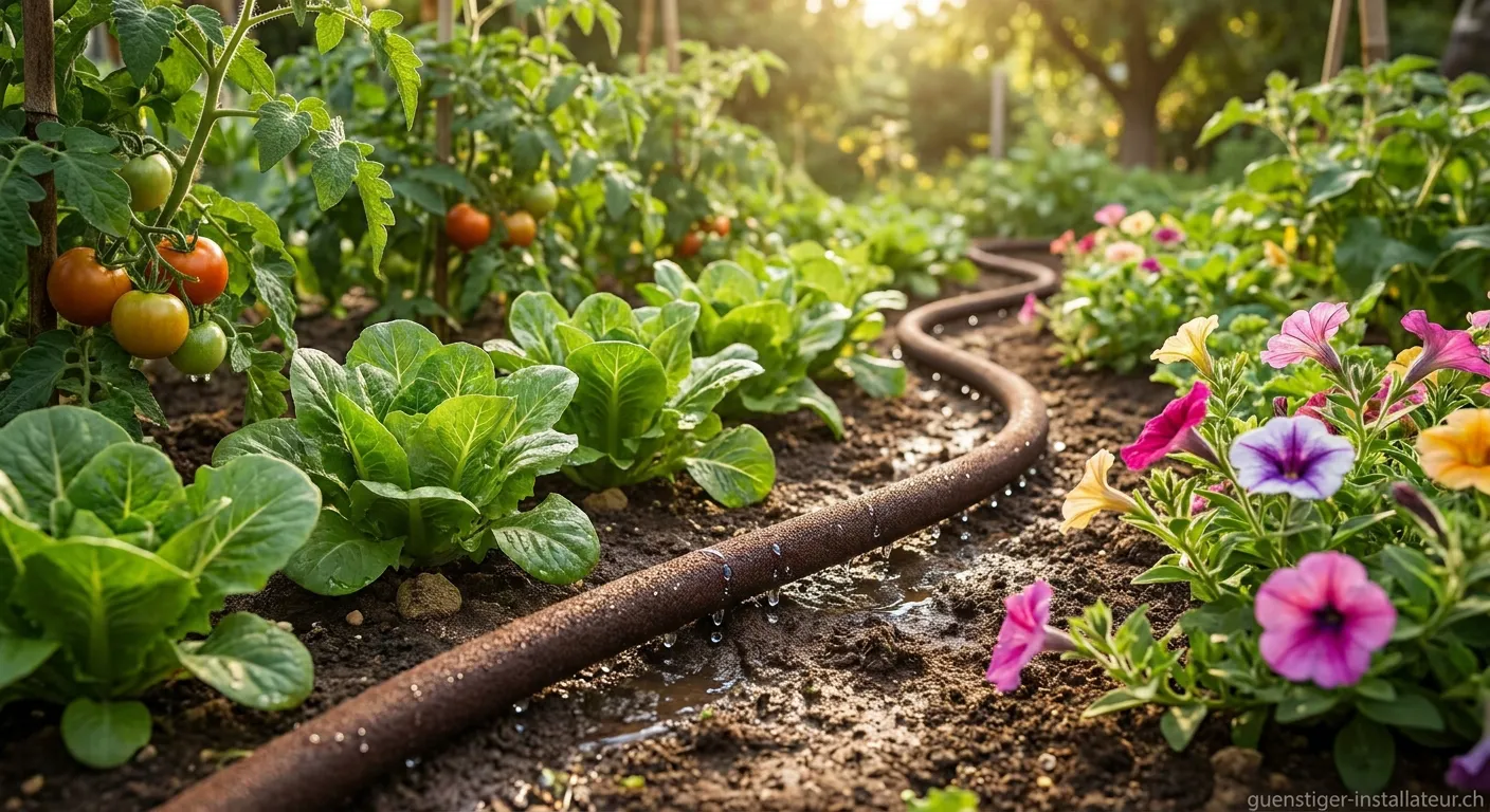 Tropfschlauch zur Gartenbewässerung mit Tröpfchenbewässerungssystem